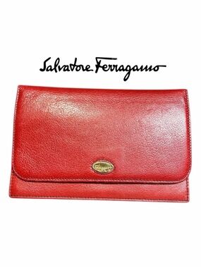 Salvatore Ferragamo‎ Women’s VINTAGE Red Leather Wallet